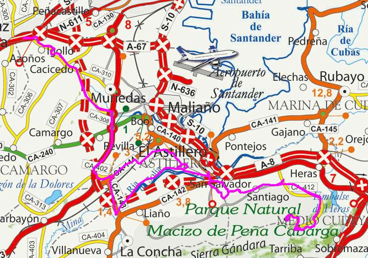 mapa ruta 36